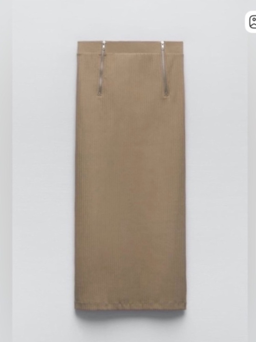 Zara Ribbed Maxi Skirt in Beige - Picture 3 of 6